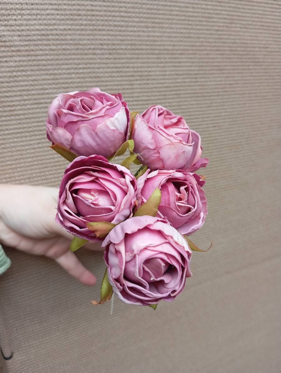 Ramito de peonia artificial 5 flores — foto 1