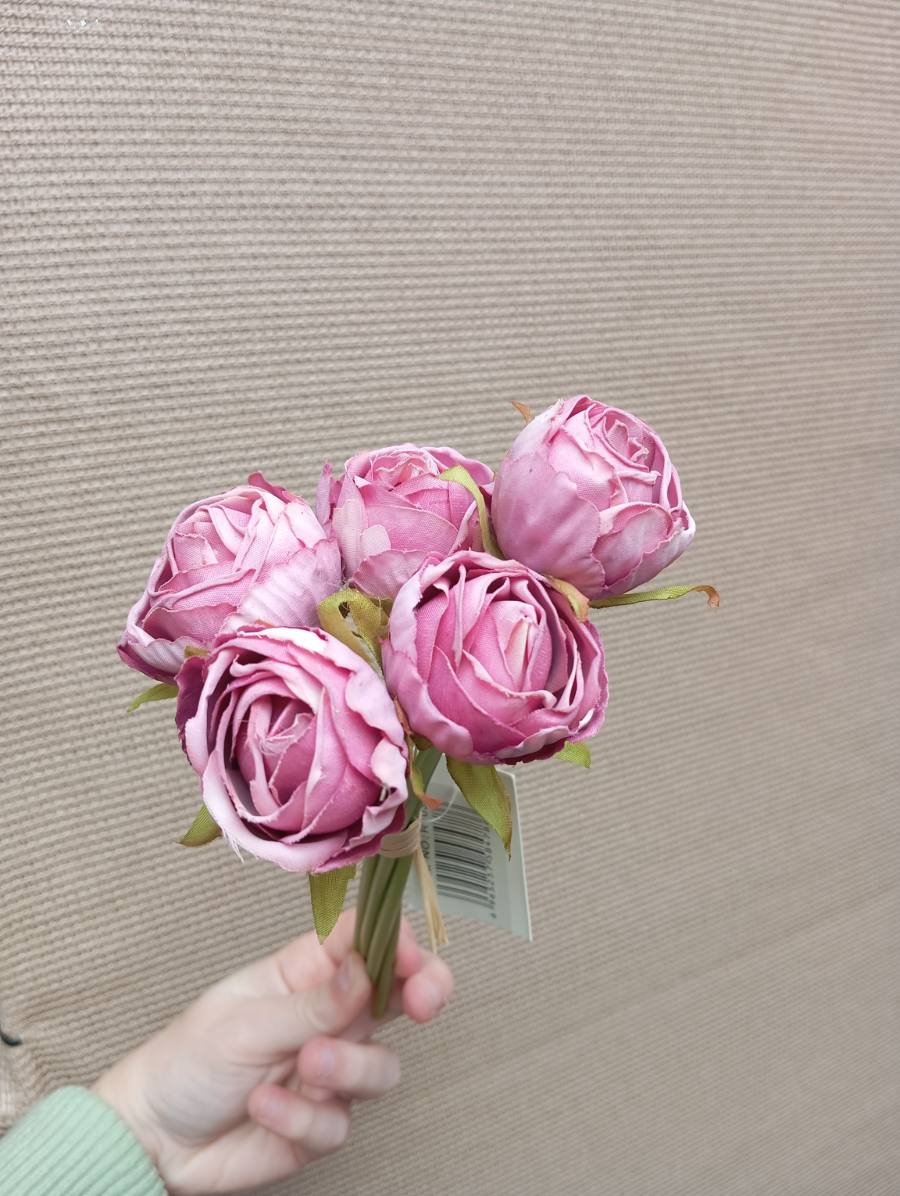 Ramito de peonia artificial 5 flores — foto 2